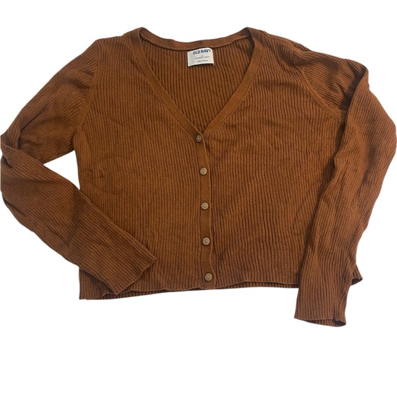 Old Navy Sweaters - Old Navy Brown Ribbed V Neck Cardigan size Medium